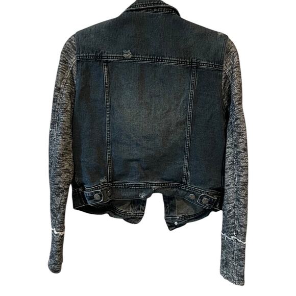 Free people Denim Sweatshirt Sleeve Jacket size S - Picture 9 of 10